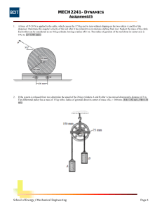 MECH2241 Dynamics Assignment 5 Problems