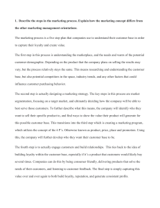 Marketing Process & Strategic Planning