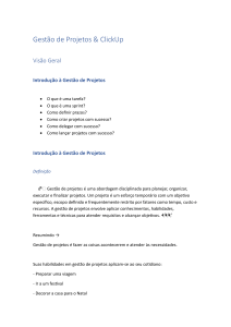 Guia de Gest&atilde;o de Projetos & ClickUp