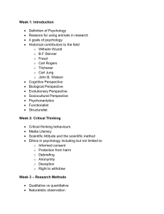 Introductory Psychology Course Syllabus