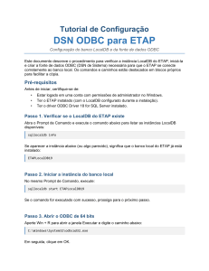 Tutorial de Configura&ccedil;&atilde;o DSN ODBC para ETAP