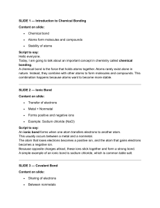 Introduction to Chemical Bonding