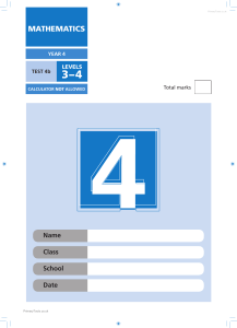 Year 4 Maths Test 4b (Levels 3-4)