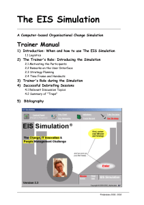EIS Simulation Trainer Manual: Organizational Change Simulation Guide