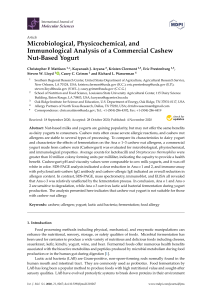 Microbiological, Physicochemical, and Immunological Analysis of Cashew Yogurt