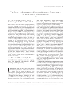Effect of Background Music on Cognitive Performance in Musicians and Nonmusicians
