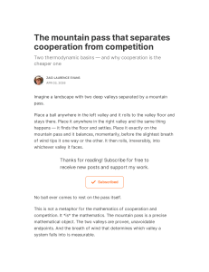 Mountain Pass: Cooperation vs. Competition
