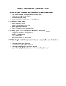 Welding Principles Quiz