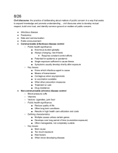 Public Health Lecture Notes: Infectious & Non-Communicable Diseases