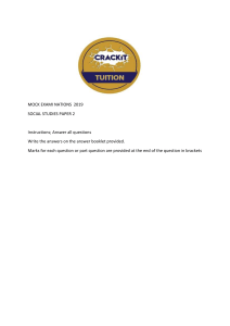 2019 Botswana Social Studies Mock Exam Paper 2