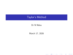 M&eacute;todo de Taylor: Derivaci&oacute;n y Ejemplos