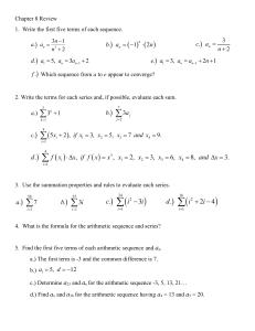 Chapter 8 Review: Sequences and Series