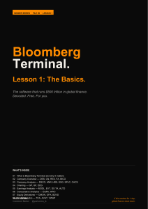 Bloomberg Terminal Lesson 1: The Basics