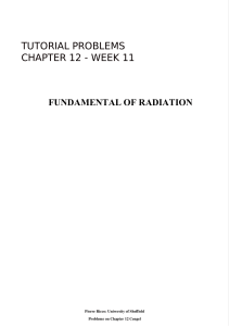 Tutorial Problems: Fundamental of Radiation Chapter 12