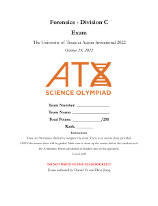 Forensics Exam - University of Texas at Austin Invitational 2022