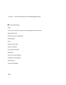 Policy Writing & Control Mapping Summary