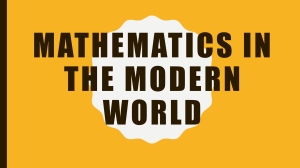 Mathematics in the Modern World: Arithmetic Sequences