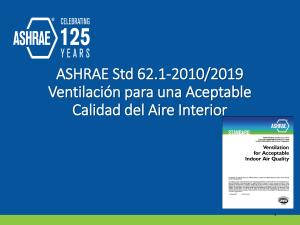 ASHRAE Std 62.1-2010/2019: Ventilaci&oacute;n para Calidad del Aire Interior