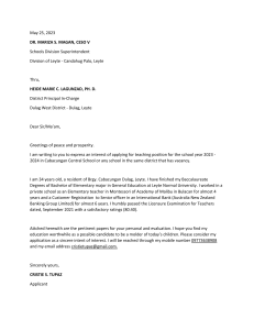 Teaching Application Letter for Elementary School Position
