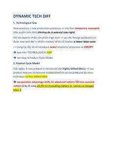 Dynamic Tech Diff: Technological Gap & Product Cycle Models