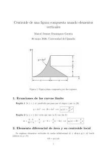 Centroide de figura compuesta: c&aacute;lculo con elementos verticales