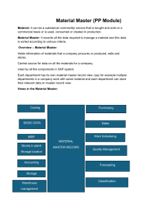 Material Master in SAP PP Module