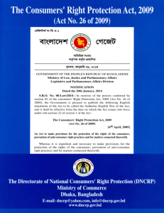 Consumers' Right Protection Act, 2009 (Bangladesh)