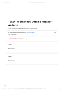 Dante's Inferno Intro Worksheet