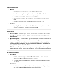 Squatting and Homelessness: Argument Analysis with Logical Fallacies