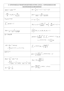 Atomic Transitions: Homogeneous & Inhomogeneous Broadening