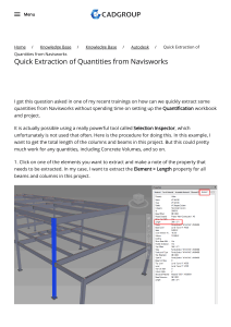 Quick Extraction of Quantities from Navisworks &ndash; Cadgroup