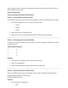 Exponents Activity Sheet for Class 8: Kaushal Bodh & Ek Bharat Shreshtha Bharat