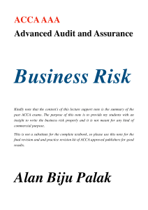 ACCA AAA Business Risk Lecture Notes