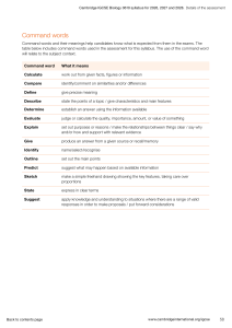Cambridge IGCSE Biology 0610 Syllabus Command Words