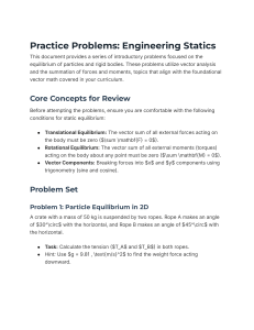 Engineering Statics Practice Problems
