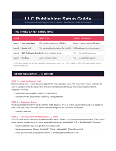 LLC Publishing Setup Guide: Anonymous Structure in Illinois