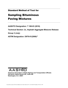 AASHTO T 168-03: Sampling Bituminous Paving Mixtures Standard