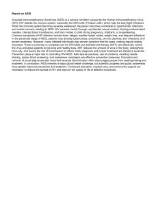 Report on AIDS: Causes, Symptoms, Treatment, Prevention
