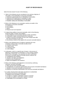 Audit of Receivables Practice Exam