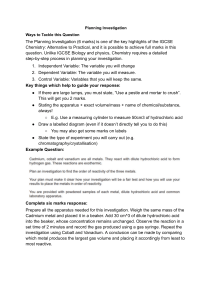 IGCSE Chemistry Planning Investigation Guide