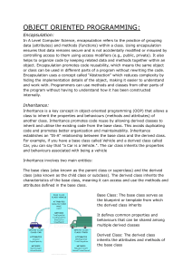 Object-Oriented Programming: Encapsulation, Inheritance, Polymorphism