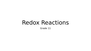 Redox Reactions Grade 11 Chemistry