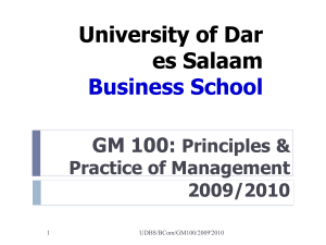 GM 100 Principles of Management Course Material