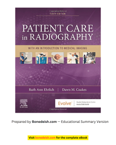 Patient Care in Radiography: 10th Ed Summary