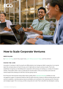 How to Scale Corporate Ventures | BCG Report