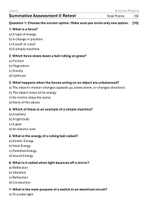 Level E Physics Summative Assessment II Retest