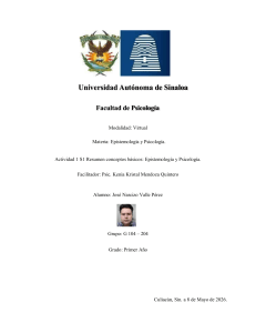 Resumen: Epistemolog&iacute;a y Psicolog&iacute;a - Actividad 1