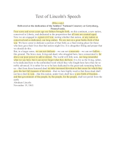 Gettysburg Address by Abraham Lincoln