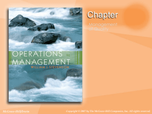 Management of Quality - Operations Management Chapter
