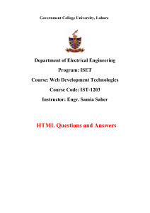 HTML Questions and Answers - Web Development